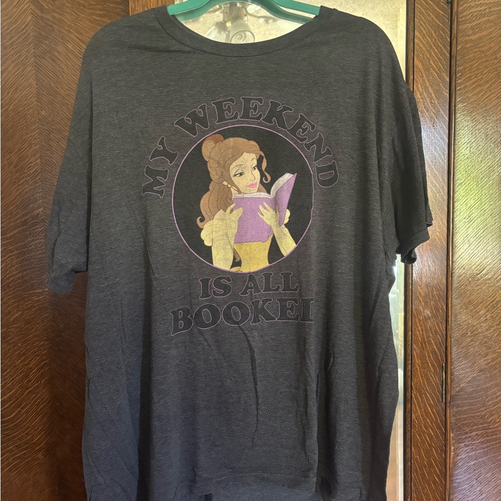 Disney Belle "My Weekend is All Booked" Dark Gray T-shirt, Large
